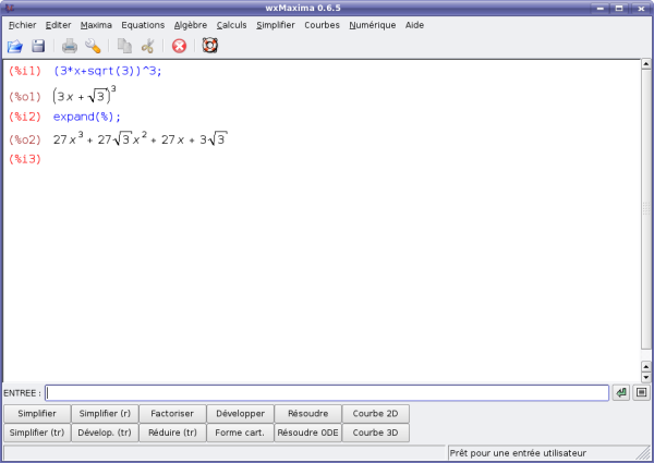 developper avec maxima.
